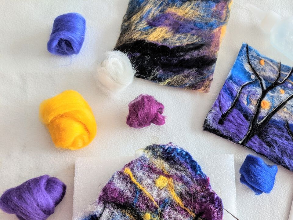 Needle Felting Nightscapes - Drew's Art Box Shop - a box of art lessons and  supplies delivered straight to your door!